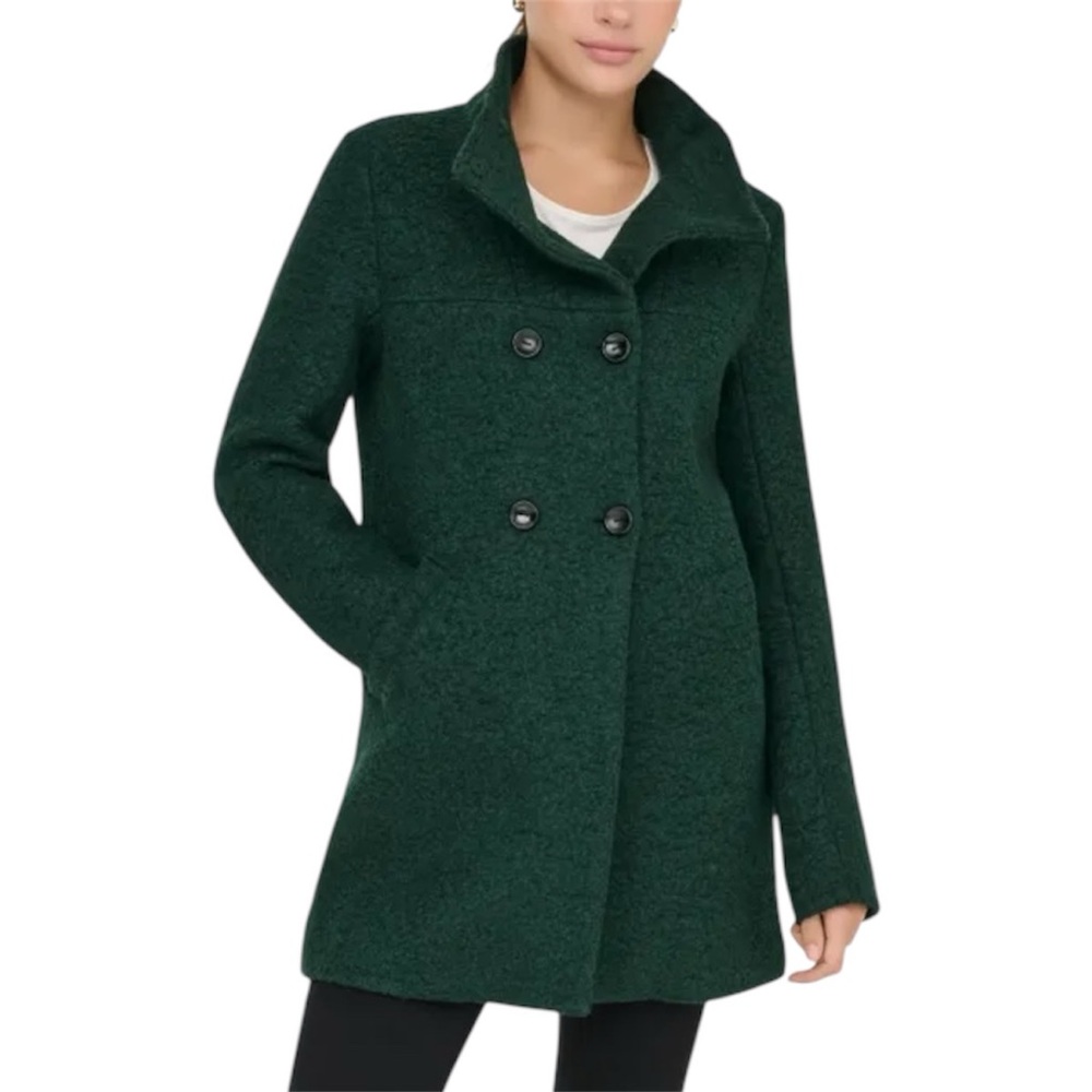 ONLY Sophia Noma Green Wool Blend Button Front Utility Coat Jacket XL